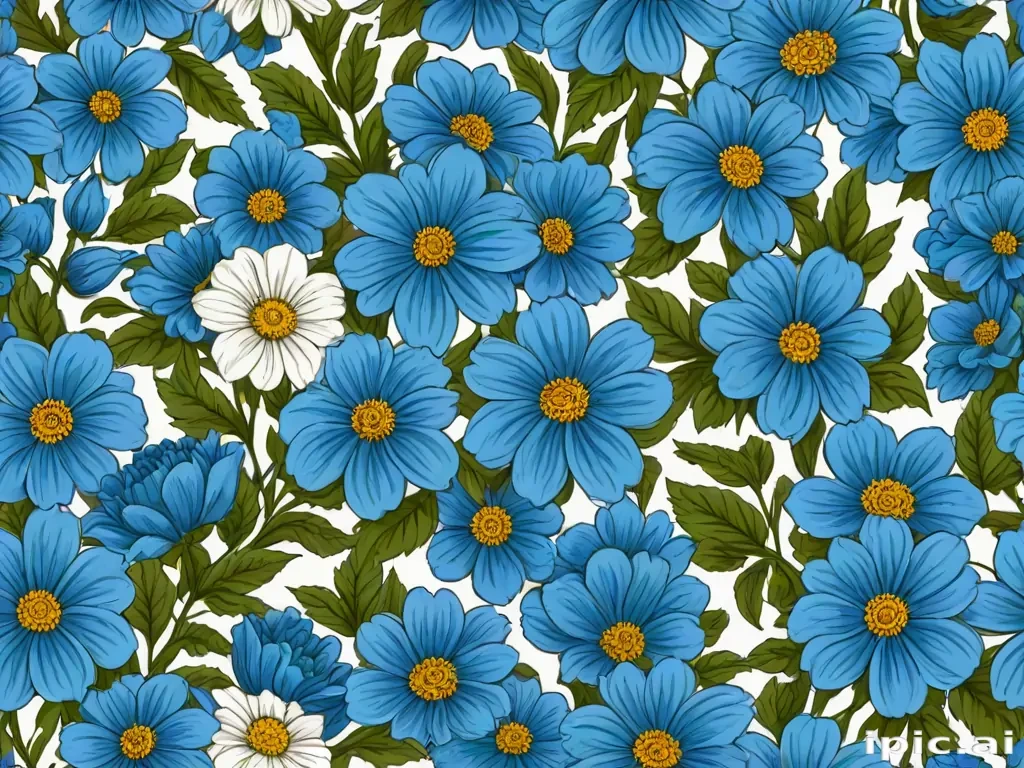 blue flowers clipart