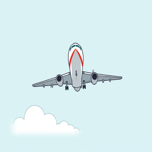 Create a high-resolution illustration of a cartoon airplane taking off, with bold outlines and a simple background, using a DSLR camera with a 50mm lens, aperture set to f/8, focal length of 50mm, and ISO 100, captured in a wide-angle view.