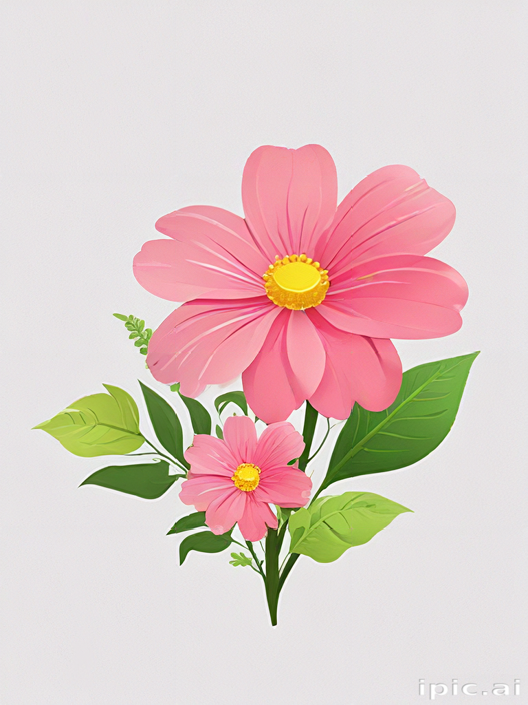 Beautiful Pink Flowers with Lush Green Leaves on a Soft Background