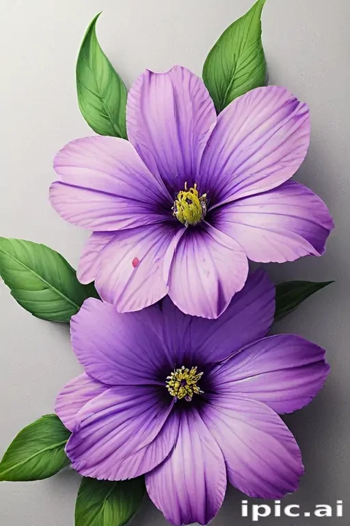 purple flowers drawing