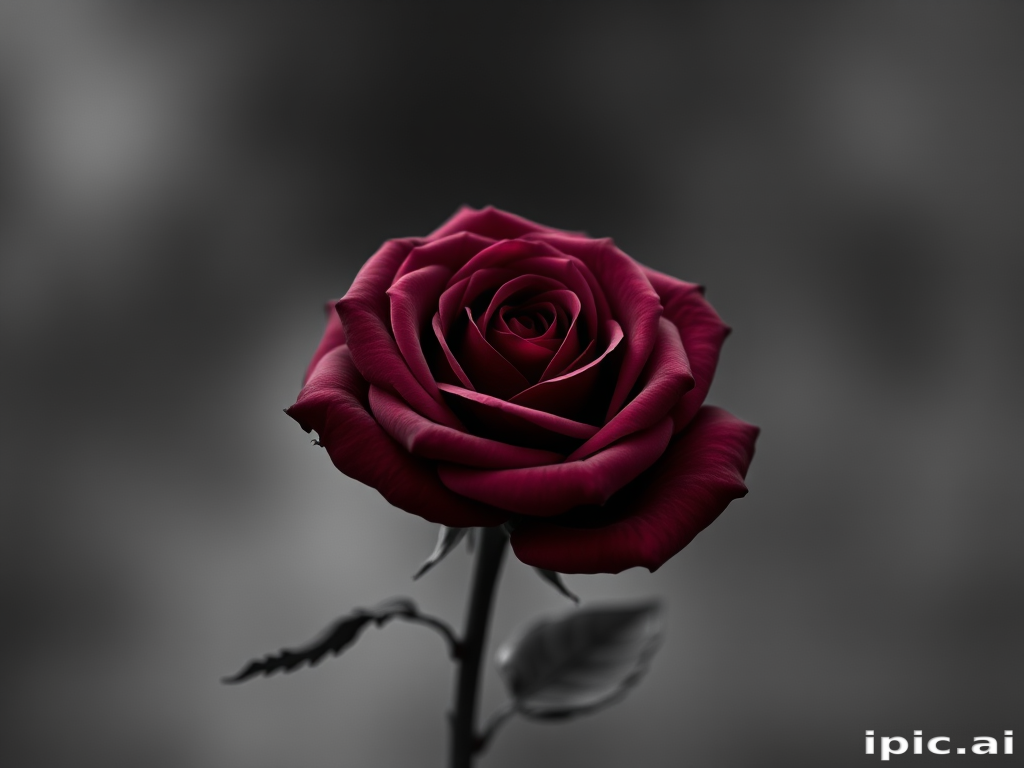 rose with black and white background