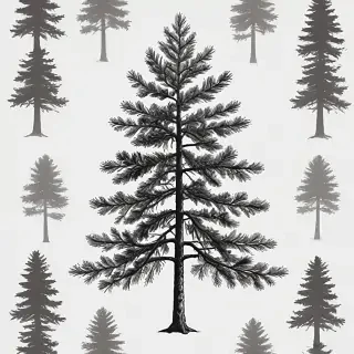 pine tree clip art black and white