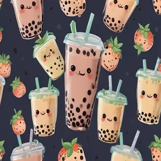 cute boba tea wallpapers