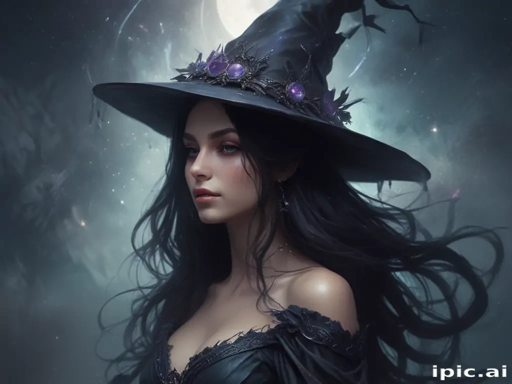 beautiful dark witch fantasy art
