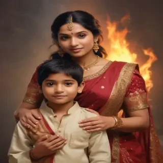 indian mom and son