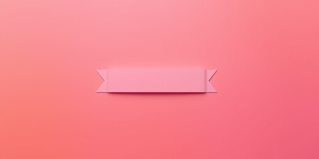 create a minimalist icon of a banner on a vibrant gradient background blending pink and orange, using a Canon EOS R5 with a 50mm f/1.2 lens at ISO 100, aperture f/2.8, and shutter speed 1/200s, in a top-down view for clarity and impact