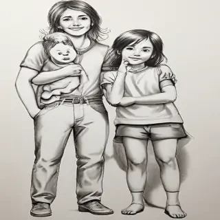 drawings of family