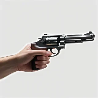 hand with gun transparent