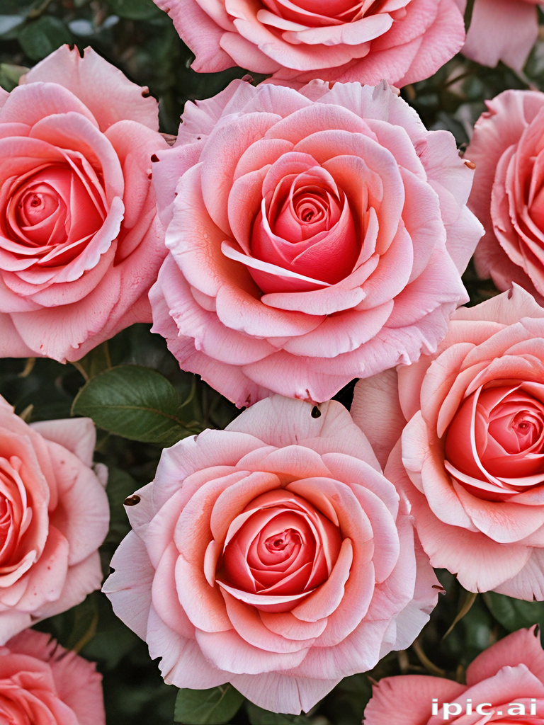 Beautiful Pink Roses in Full Bloom Showcasing Nature's Delicate Elegance