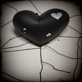 broken black heart