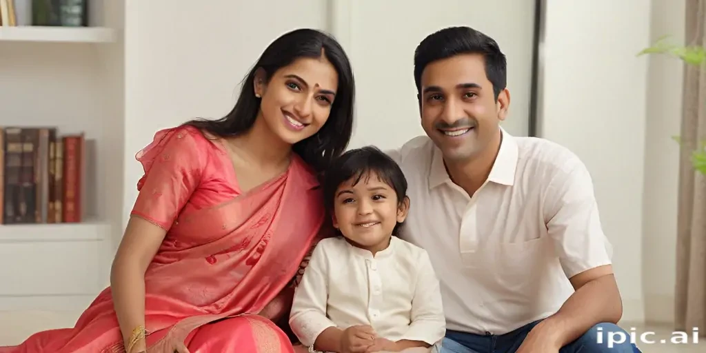 happy indian family