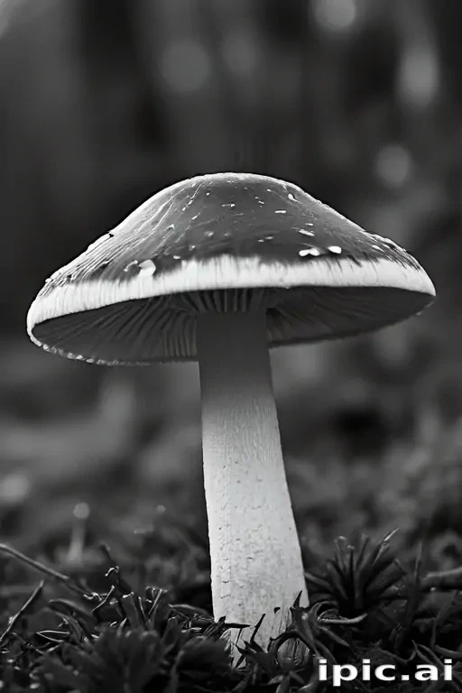 mushroom black and white