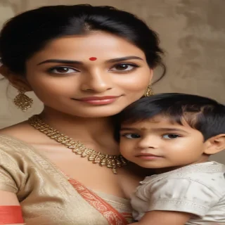 mom and son indian