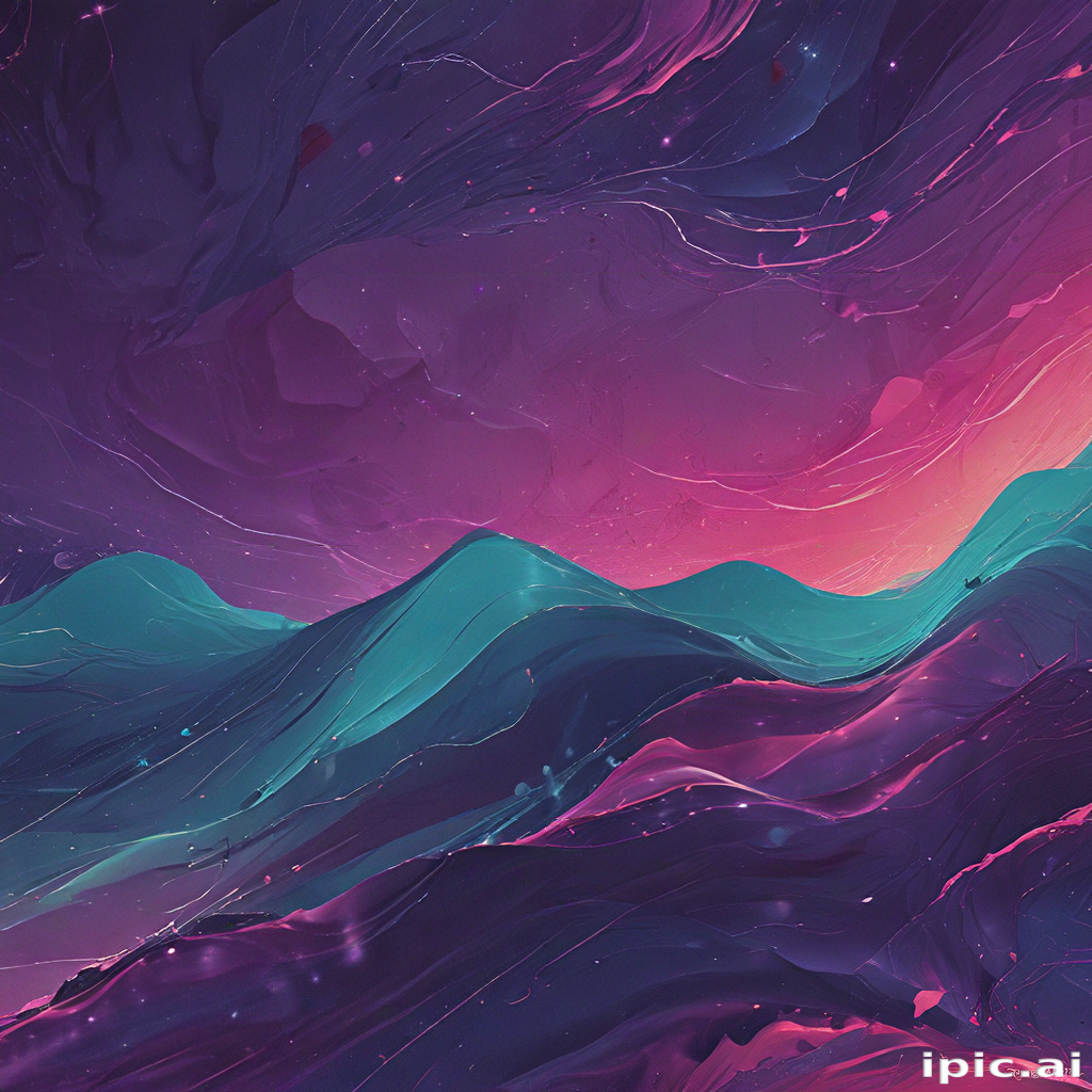 Vibrant Abstract Landscape with Bold Colors and Fluid Motion Effects