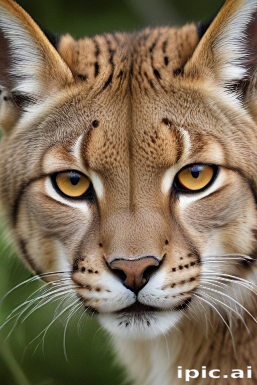Close-Up Portrait of a Majestic Lynx with Striking Yellow Eyes