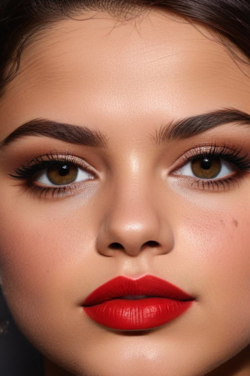 selena gomez red lipstick