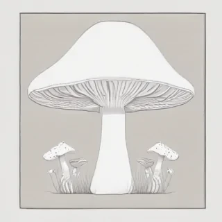 mushroom line art