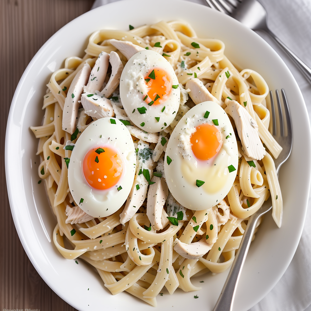 chicken alfredo with egg noodles