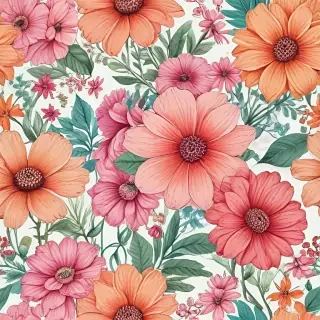 drawings of flowers with color