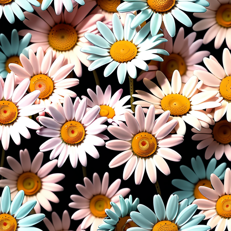 A Vibrant Collection of Colorful Daisies Blooming Against a Dark ...