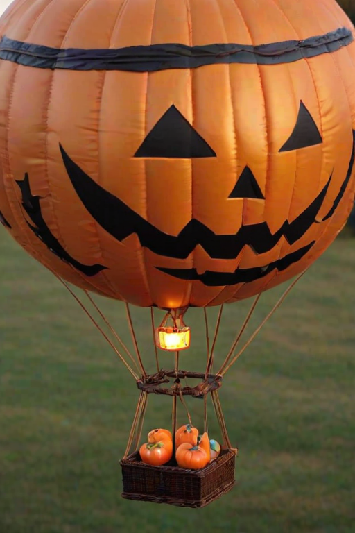 Halloween,pumpkin hot air balloon