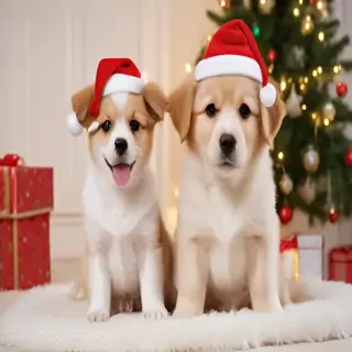 cute christmas dogs