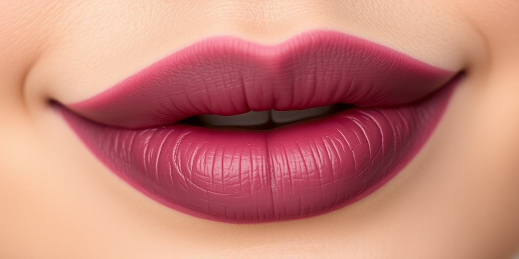 Velvety mauve lips with a soft, diffused edge, effortlessly chic and versatile, suitable for both day and night looks