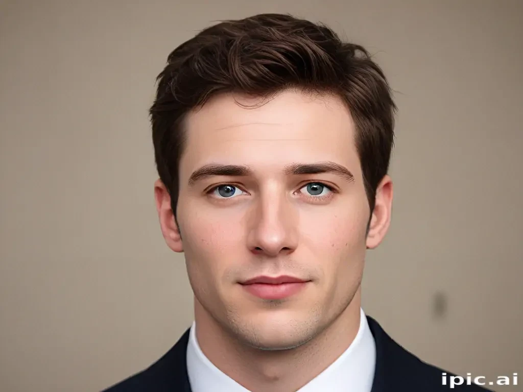 Professional Young Man with Stylish Hair and Confident Expression in Suit