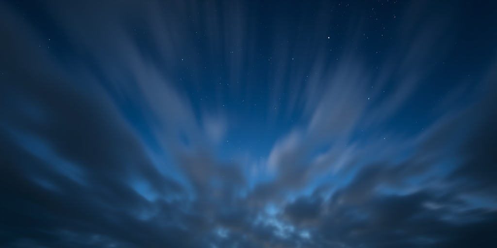 Create a serene night sky with abstract clouds in shades of blue and gray, featuring twinkling stars, captured with a 50mm lens, f/1.8 aperture, ISO 200, 1/60 second exposure, using a DSLR camera with a wide angle view for a dreamy atmosphere.
