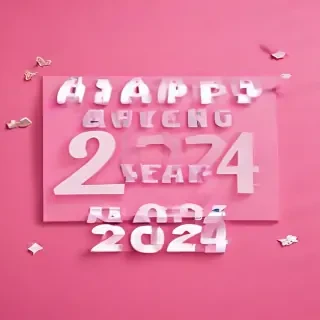 pink happy new year 2024