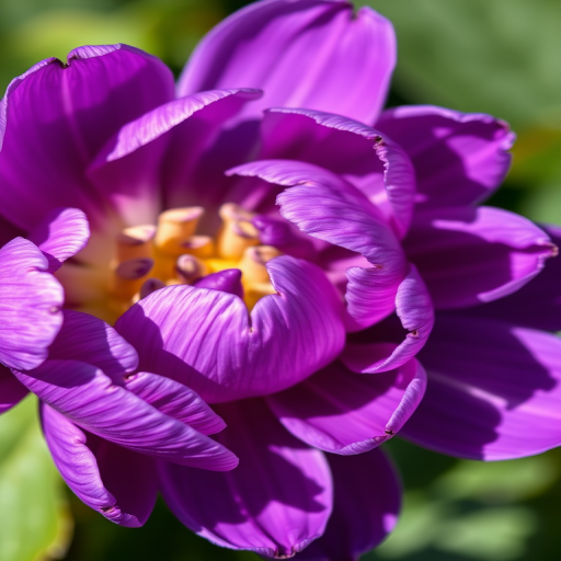 close-up shot of a purple ranunculus flower with intricate petal details, natural light, f/2.8 aperture, 50mm lens, ISO 100, macro photography style, DSLR camera