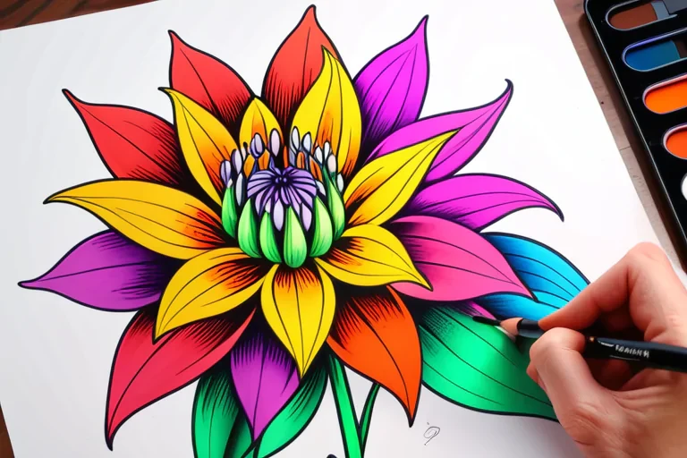 flower drawings color