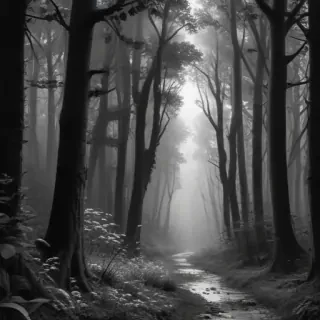 forest clipart black and white