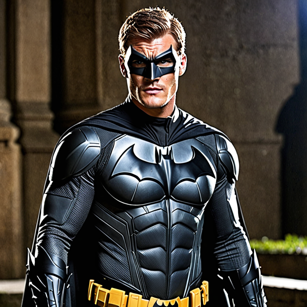 Alan Ritchson as Batman in Dia De La Muerta batsuit
