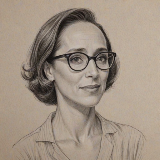 Enchanting Laurie Metcalf, pencil sketch, portrait of Captivating woman 1953s in glasses, hair style beatnik, outline, clear lines, fine lines, 8k