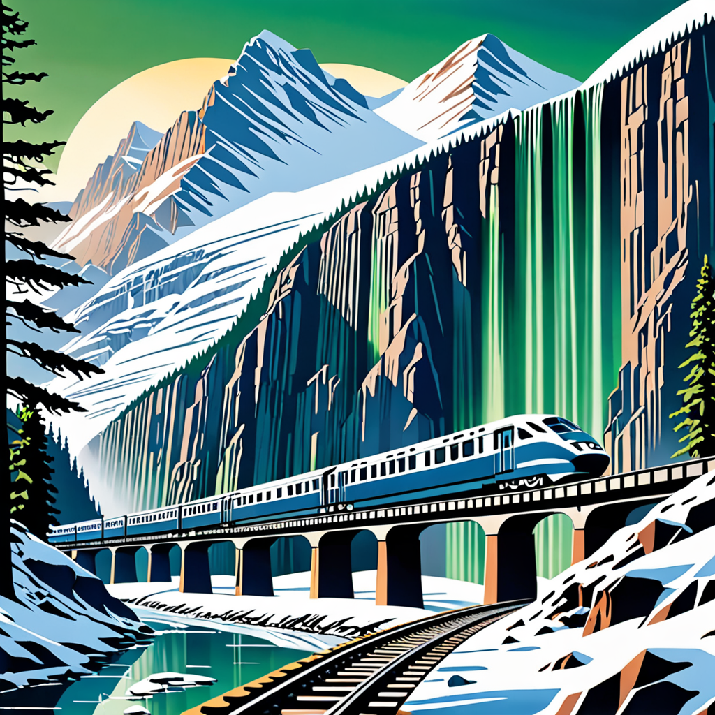 art deco streamline railway corporation poster modern highspeed train ...