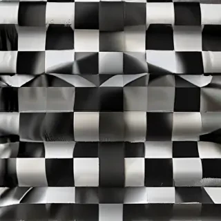 black and white checkered background