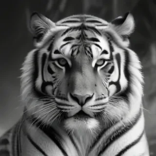 tiger clipart black and white