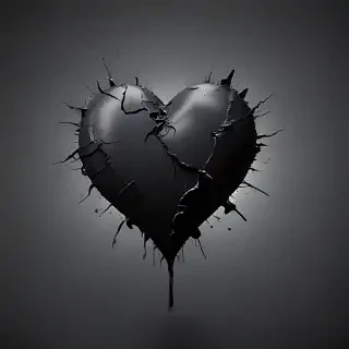 broken black heart
