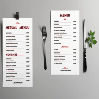 menu mock up