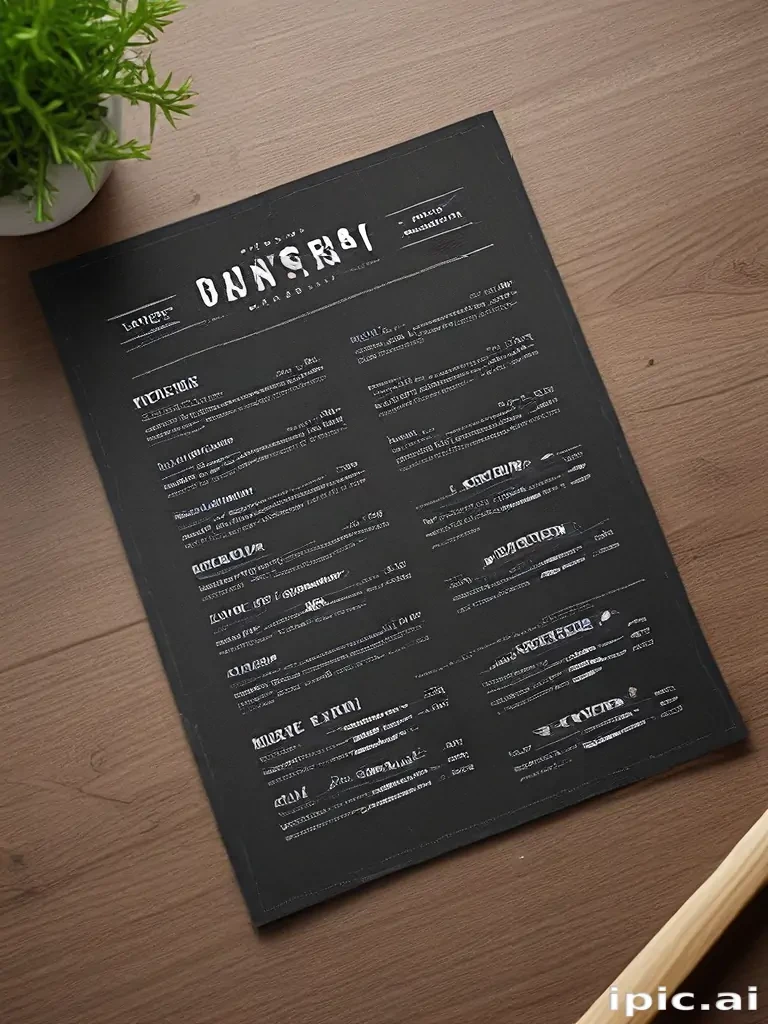 restaurant menu mockup