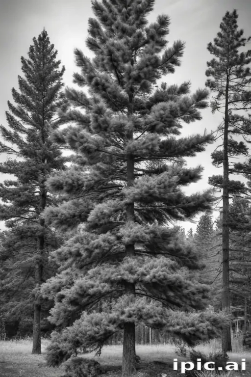 black and white pine tree clipart