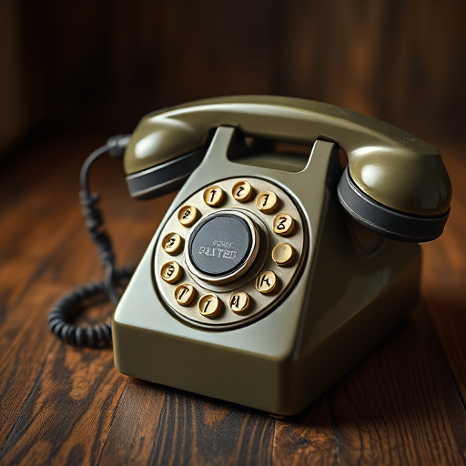 vintage rotary phone on a wooden surface, studio lighting, macro lens, 50mm f/1.8, f/2.8 aperture, ISO 100, shutter speed 1/125, focus on details and texture