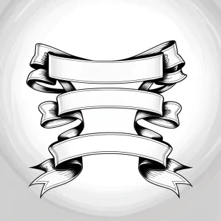 ribbon banner drawing