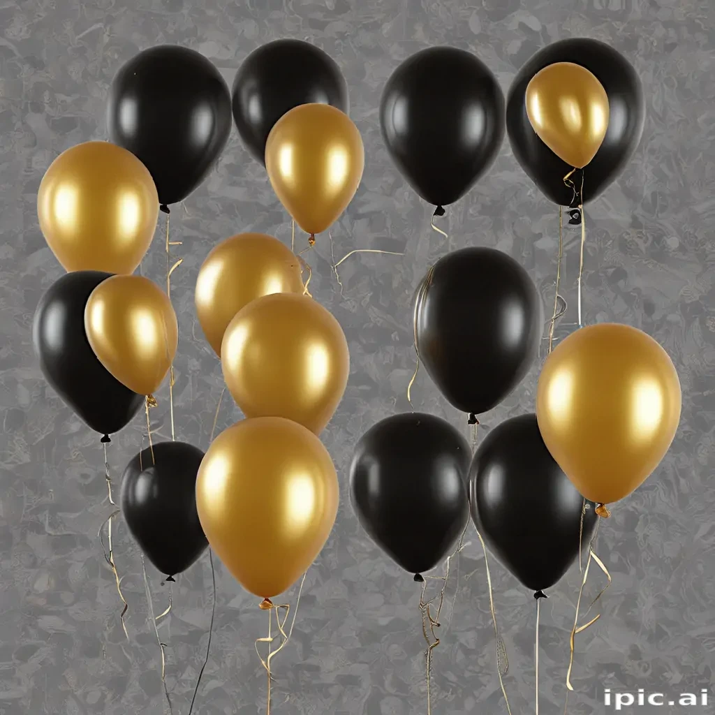 black and gold balloons png