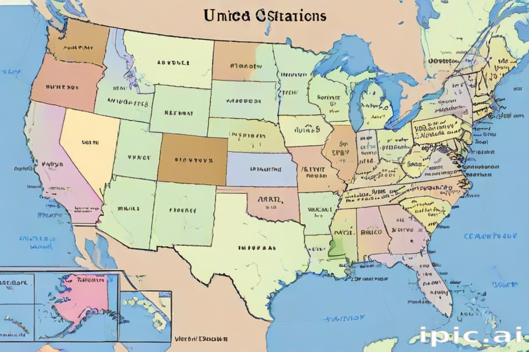 map of united states with states