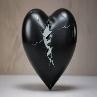 broken black heart