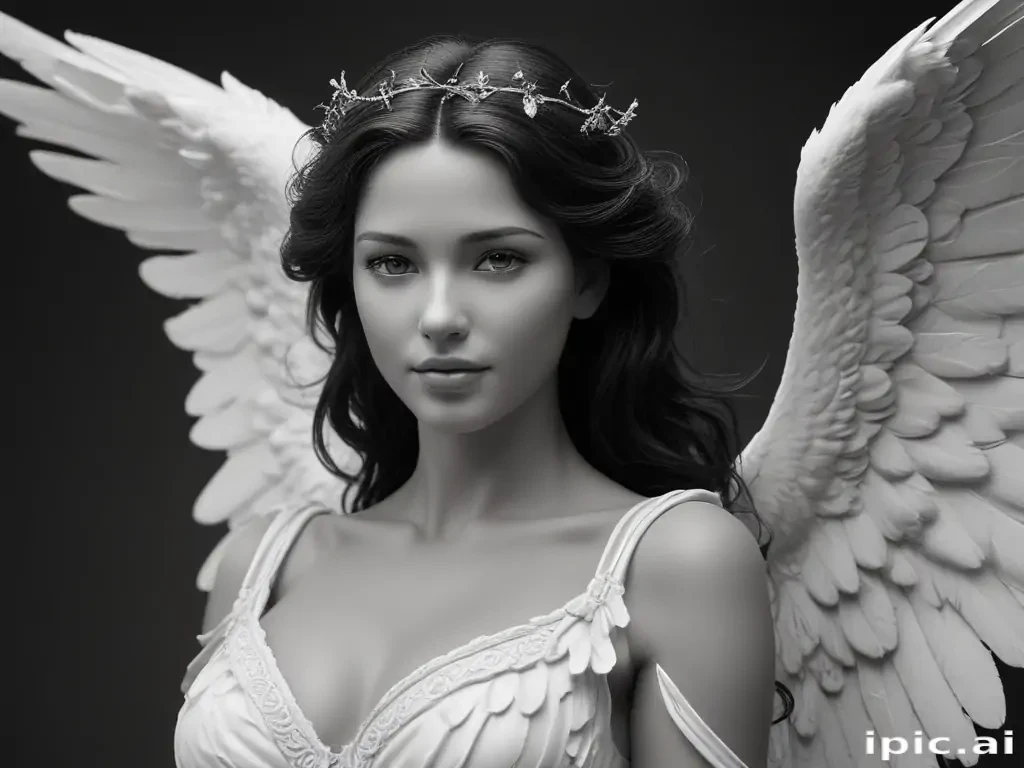black and white angel