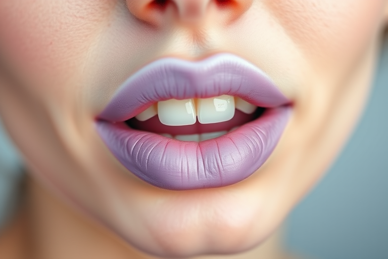 Playful pastel lavender lips exude whimsical charm, featuring a soft matte finish and delicate lilac hues that evoke springtime freshness