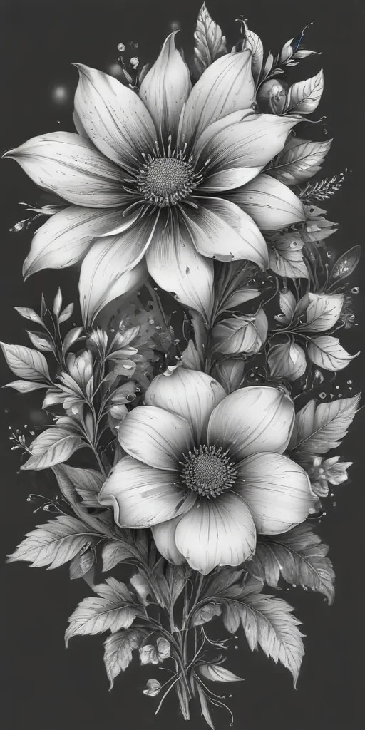 flower clip art black and white